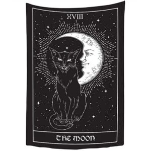 XL Black Cat Tarot The Moon Card Wall Art Cards Tapestry Kitties Kitty Cats New